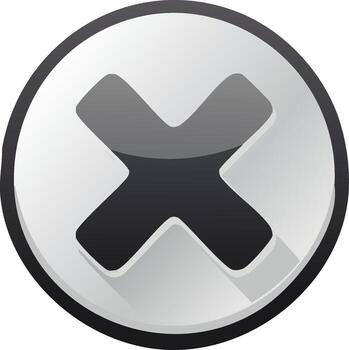 Modern gray X mark button symbol in a white circle representing cancel stop or incorrect vector