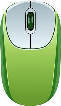 verde computadora ratón ilustración. moderno ordenador personal dispositivo aislado en blanco antecedentes. vector