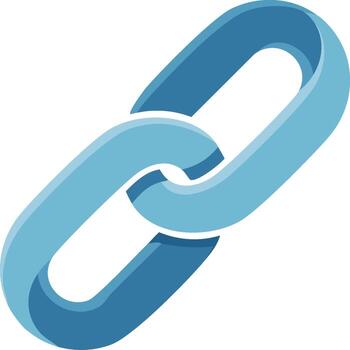 estilizado azul cadena enlace icono representando Internet conexión en línea comunicación y web navegación concepto vector