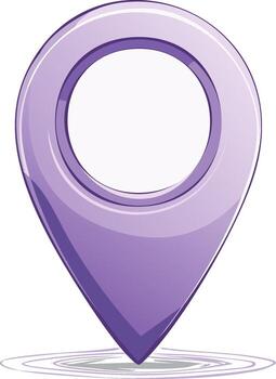 Purple location pin pointer navigation symbol icon graphic illustration. vector