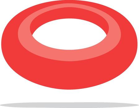 isométrica rojo anillo con sombra, 3d hacer ilustración, aislado objeto vector