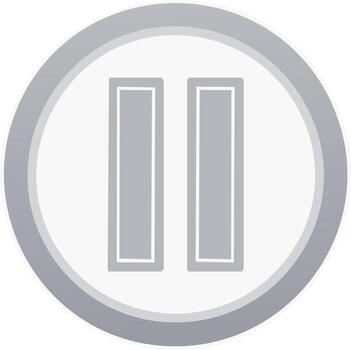 Simple gray pause button icon with a subtle gradient effect vector