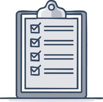 Checklist with completed tasks on a clipboard icon representing progress and organization vector