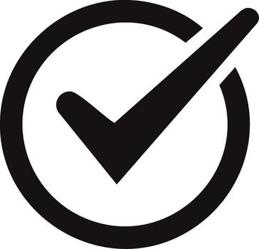 Black Checkmark Inside Circle Icon, Sign of Approval, Concept of Acceptance. vector