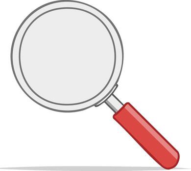 Simple Flat Design Magnifying Glass with Red Handle on White vector