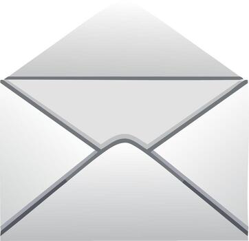 Clean illustration of an open white postal envelope for email and message communication vector