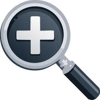 aumentador vaso con más símbolo representando enfocar en función icono vector