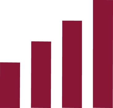 Increasing bar chart graphic illustration with rising vertical bars representing growth and progress vector