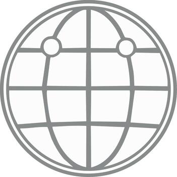 globo icono con rejillas y circulo elementos vector