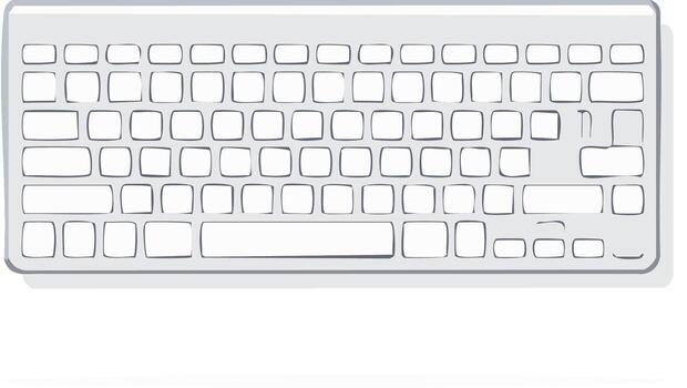 Sleek Modern Computer Keyboard Illustration Top View Minimalist Design for Technology vector