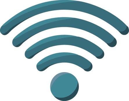 Modern 3D Wi-Fi Signal Icon Illustrating Wireless Network Connectivity and Internet Access vector
