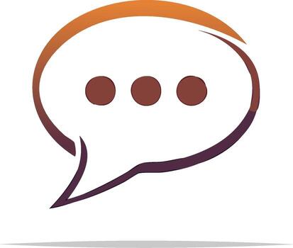 Speech bubble communication icon with three dots for messaging or typing progress symbol vector