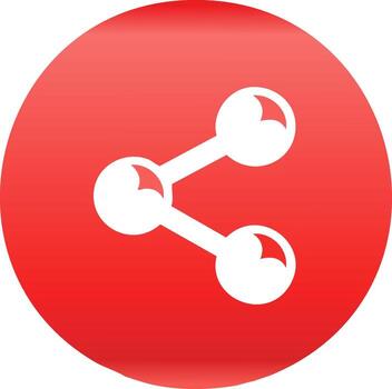 Share symbol in a red circle for social media or networking. vector