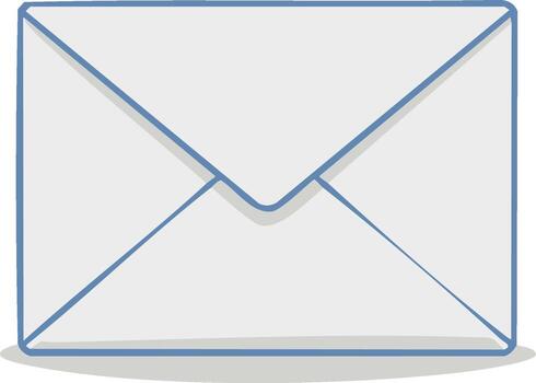 minimalista ilustración de un cerrado blanco sobre para correo, mensaje, o digital comunicación vector