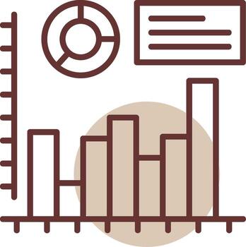 histograma circulo línea circulo icono vector