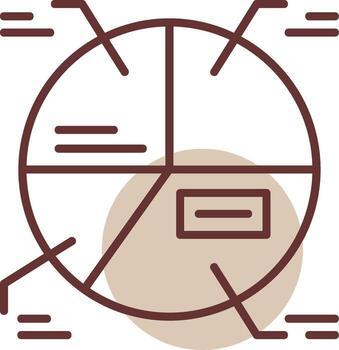 tarta gráfico circulo línea circulo icono vector