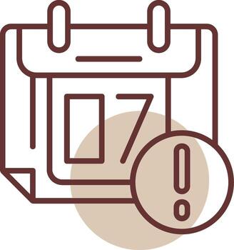 Calendar event Notification Line Circle Icon vector