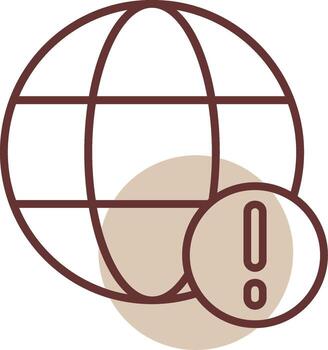 Internet Error Notification Line Circle Icon vector