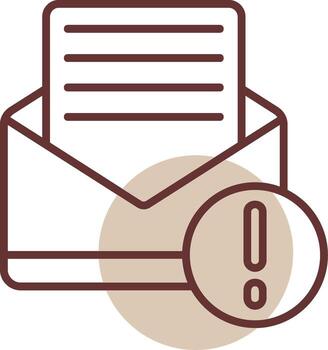 Mail Notification Line Circle Icon vector