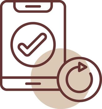 Auto-rotate Notification Line Circle Icon vector