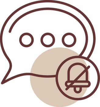 Silent mode Notification Line Circle Icon vector