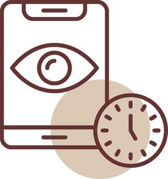 Screen timeout Notification Line Circle Icon vector