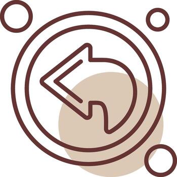 espalda botón navegación línea circulo icono vector