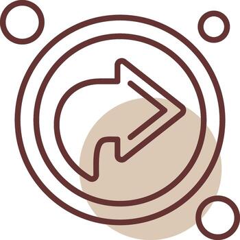 adelante botón navegación línea circulo icono vector