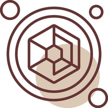 Spider Web Button Navigation Line Circle Icon vector