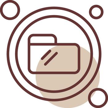 Folder Button Navigation Line Circle Icon vector