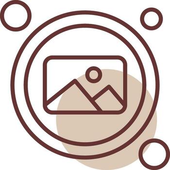 Picture Button Navigation Line Circle Icon vector