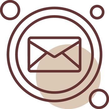 Mail Button Navigation Line Circle Icon vector