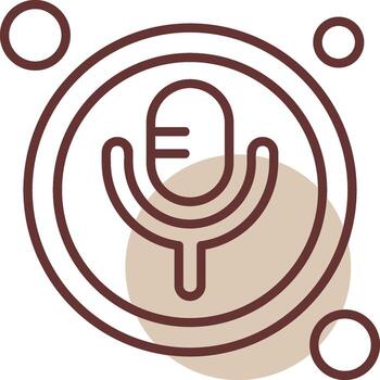 Voice Button Navigation Line Circle Icon vector