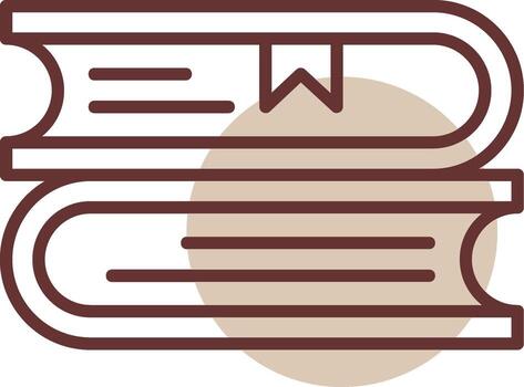 apilar de libros línea circulo icono vector