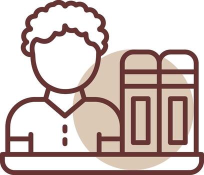 Librarian with a book Line Circle Icon vector