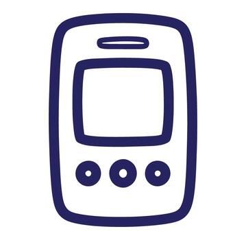 sencillo línea Arte ilustración de un moderno teléfono inteligente con toque pantalla y botones vector