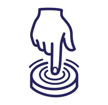 Hand pressing a button concept illustrating activation or interaction in digital systems vector