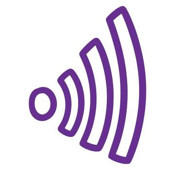 púrpura inalámbrico Internet señal icono diseño aislado en blanco antecedentes para tecnología uso vector