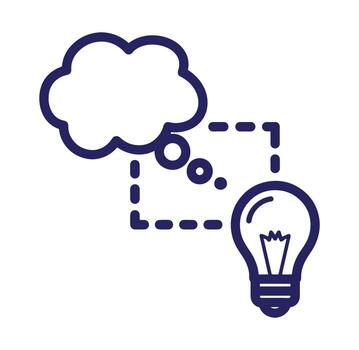 Conceptual illustration of thought process idea generation brainstorming creativity and innovation vector