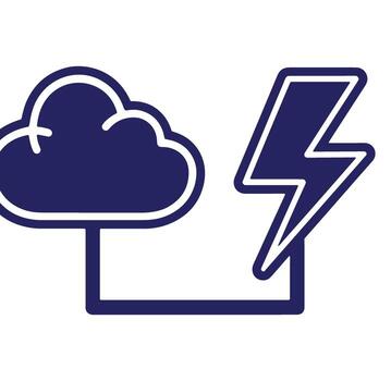 nube informática y datos conexión con un digital relámpago tornillo ilustración vector