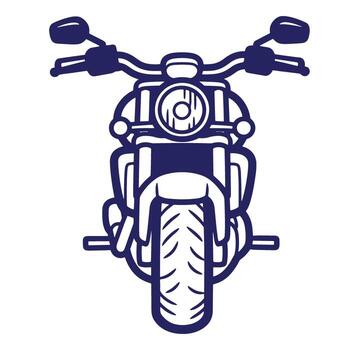 Classic motorcycle front view silhouette isolated on white background for design projects vector