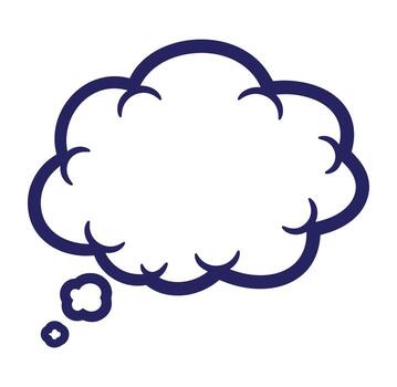 illustration of a blue speech bubble or thought bubble with empty space for text vector