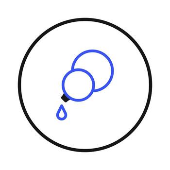 A simple pipette design in a circular frame symbolizing medical science and research innovation vector