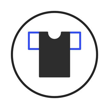 A simple t-shirt design with contrasting sleeve accents set against a circular framework for vector