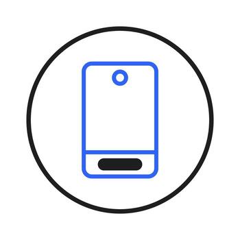 un simplificado representación de moderno móvil dispositivo presentando un circular diseño y minimalista vector