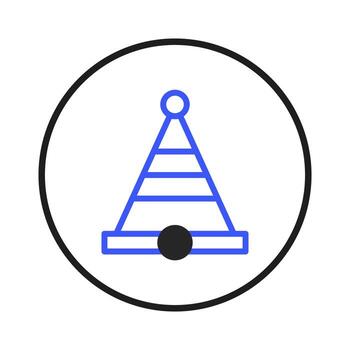 resumen cónico figura dentro circulo creando un minimalista símbolo para fiesta o celebracion vector