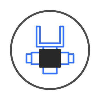 resumen geométrico composición exhibiendo interconectado azul líneas y negro cuadrado en un circular vector