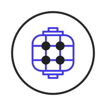 Abstract geometrical design within a circle emphasizing minimalistic shapes and vibrant blue lines vector