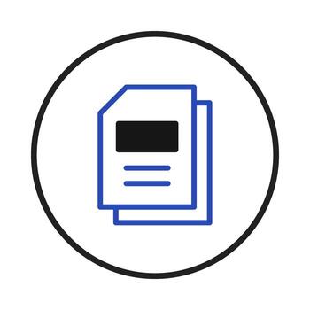 Conceptual document icon representing information management data reporting and business paperwork vector