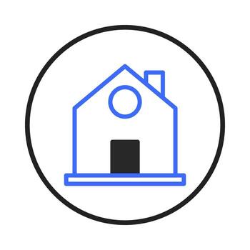 Conceptual home representation inside a circle showcasing residential structure and design vector